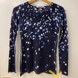 KOKUN patterned fitted navy sweater Sz XL